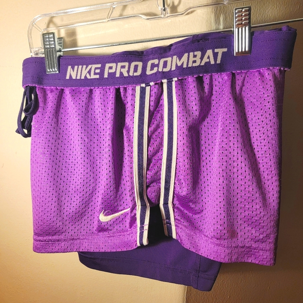 ☆ Purple ☆ Layered ☆ Nike ☆ Pro Combat ☆ Dri-Fit ☆ Medium ☆ Running Shorts ☆